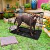 42inches Dogs Crate Folding Metal Pets Crates Double Door Puppy Cage Easy Set Up