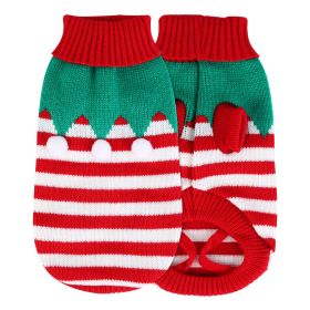 Pet Christmas Turtleneck Sweater Dog Cat Christmas Clothes Snowman Stripes Costume Winter Holiday Sweater for Small Medium Kitten Puppy Cats Dogs (Option: Furball_L)