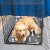 Dog Bed Mat Comfortable Flannel Dog Crate Pad Reversible Cushion Carpet Machine Washable Pet Bed Liner with Bone Patterns Dual-Side Usage for M/L/XL D