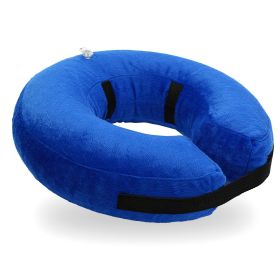 Dog Protective Inflatable Collar Pet Puppy Cat Not Block Vision E-Collar Adjustable Pet Recovery (Option: M)